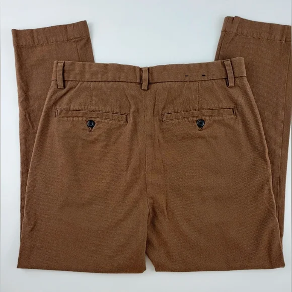 BANANA REPUBLIC Slim Tapered Fit Men's Brown Pants Size 31×30 - Picture 2 of 7
